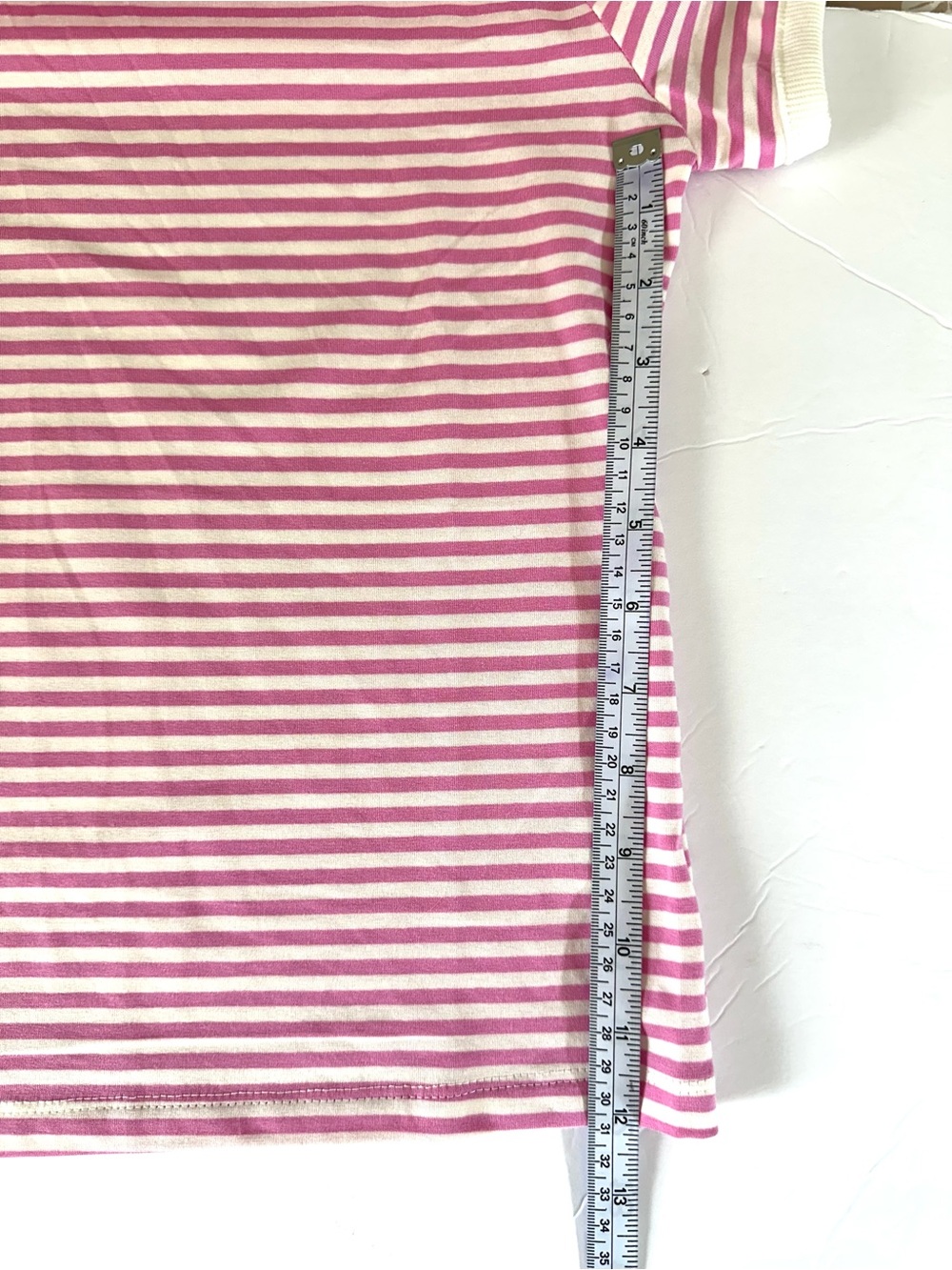 ZENANA Striped Ribbed Crewneck T - Shirt Women’s Candy Pink Sz Small Cotton - Picture 8 of 9
